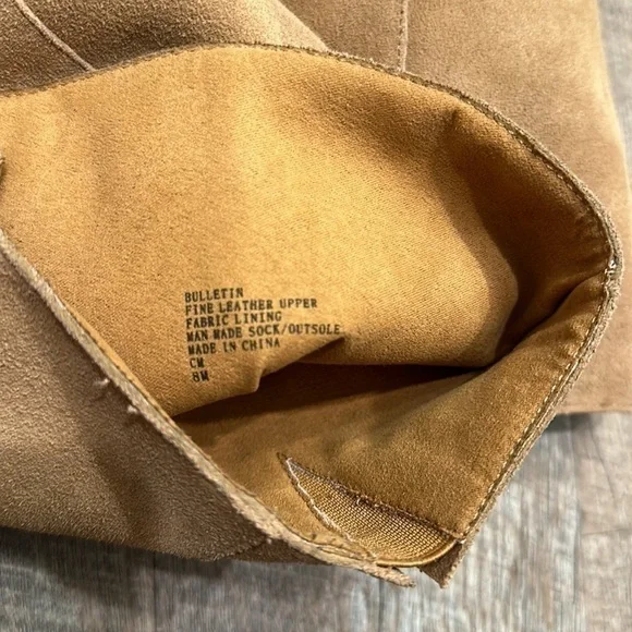 Charles David tall suede leather nude tan heeled boots size 8 - Picture 7 of 11